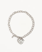 White Gold Vermeil Love Unlocked Padlock Bracelet