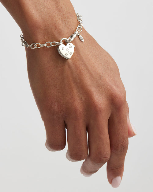 White Gold Vermeil Love Unlocked Padlock Bracelet