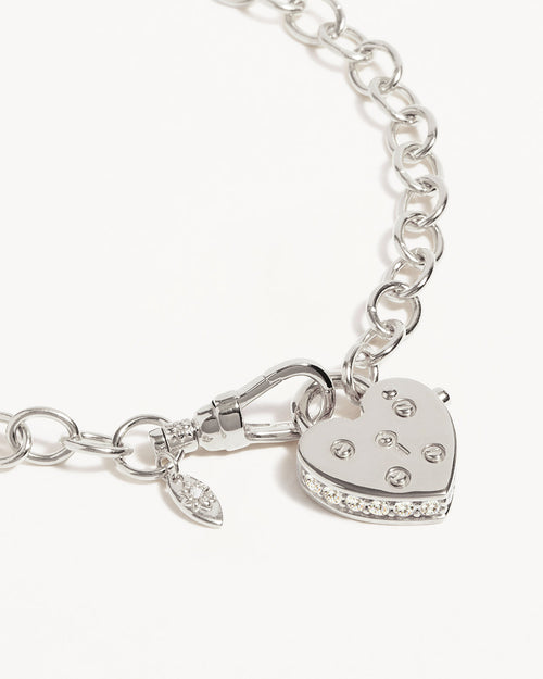 White Gold Vermeil Love Unlocked Padlock Bracelet