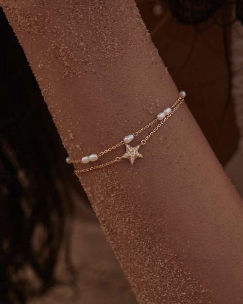 Yellow Gold Vermeil Serene Dreams Pearl Bracelet