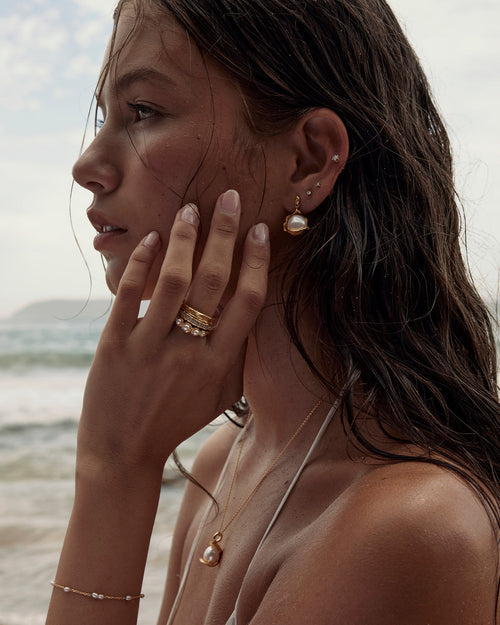 Yellow Gold Vermeil Serene Dreams Pearl Bracelet