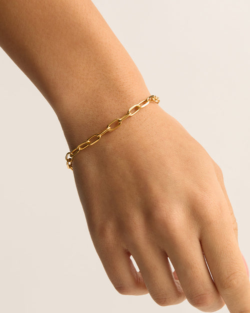 Yellow Gold Vermeil Fate Link Chain Bracelet