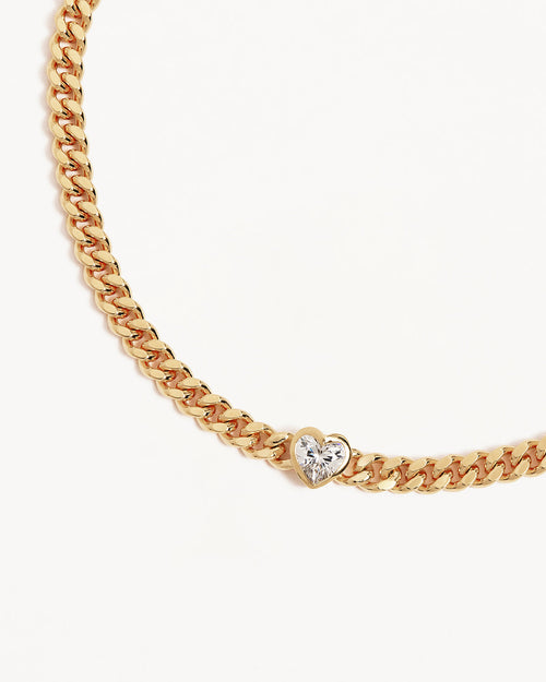 Yellow Gold Vermeil Radiant Heart Engravable Curb Bracelet