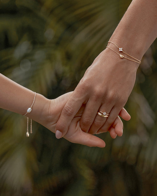 Yellow Gold Vermeil Blooming Hearts Bracelet