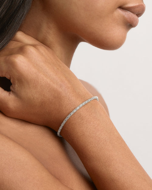 White Gold Vermeil Sparkle Chain Bracelet