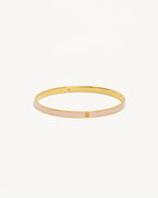 Yellow Gold Vermeil Born to Bloom Enamel Bangle - Rose Quartz