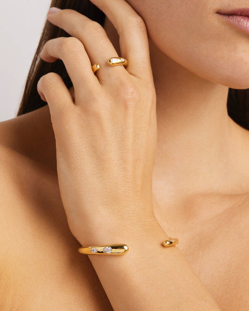 Yellow Gold Vermeil Dewdrop Cuff