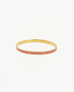 Yellow Gold Vermeil Born to Bloom Enamel Bangle - Pink Clay