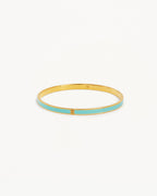 Yellow Gold Vermeil Born to Bloom Enamel Bangle - Cloud Blue