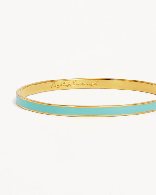Yellow Gold Vermeil Born to Bloom Enamel Bangle - Cloud Blue