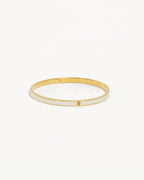 Yellow Gold Vermeil Born to Bloom Enamel Bangle - Bone