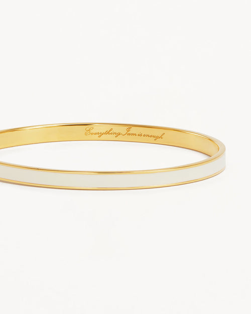 Yellow Gold Vermeil Born to Bloom Enamel Bangle - Bone