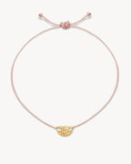 Yellow Gold Vermeil Lotus of Hope Cord Bracelet - Rose Quartz