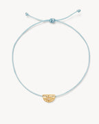 Yellow Gold Vermeil Lotus of Hope Cord Bracelet - Cloud Blue