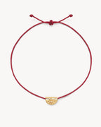 Yellow Gold Vermeil Lotus of Hope Cord Bracelet - Burgundy