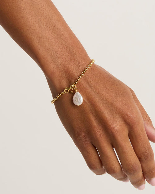 Yellow Gold Vermeil Embrace Stillness Pearl Bracelet