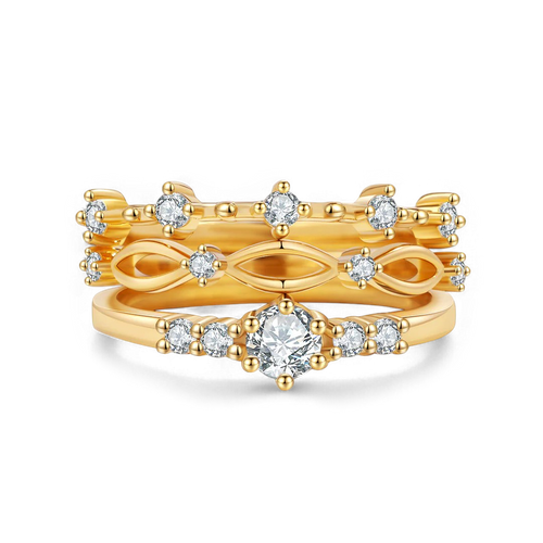 Braided Birthstone Stacking Ring Set