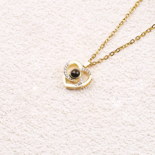 Center of My Heart Pave Photo Necklace