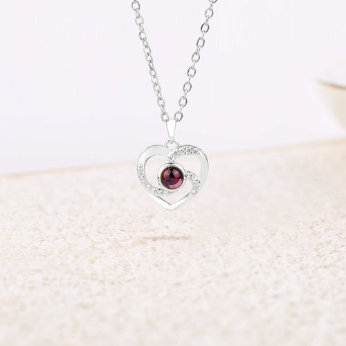 Center of My Heart Pave Photo Necklace