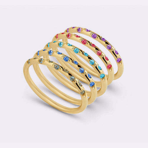 Dainty Constellation Birthstone Ring