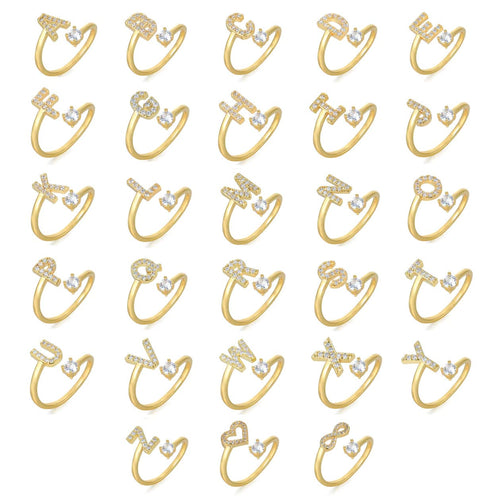 Pave Adjustable Initial Ring