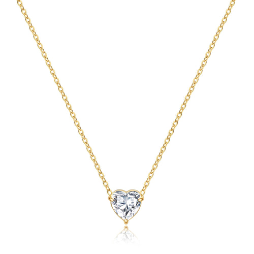 Dainty Birthstone Heart Necklace