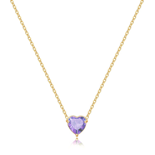 Dainty Birthstone Heart Necklace