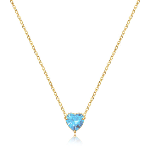 Dainty Birthstone Heart Necklace