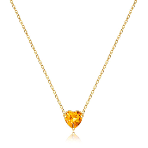 Dainty Birthstone Heart Necklace