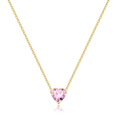 Dainty Birthstone Heart Necklace