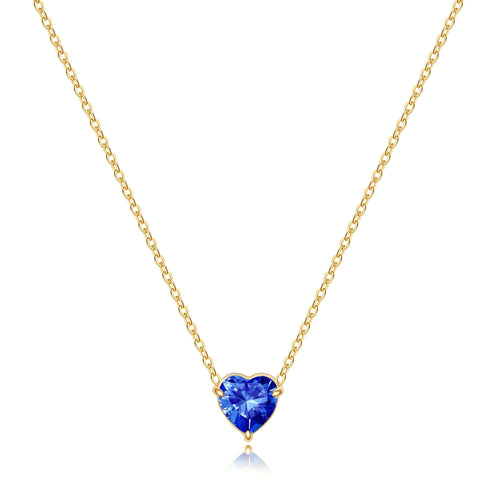Dainty Birthstone Heart Necklace