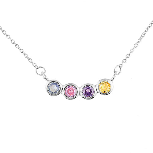 Dainty Family Birthstones Necklace