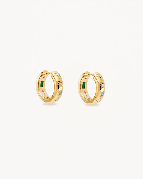 Yellow Gold Vermeil Connect to the Universe Hoops