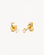 Yellow Gold Vermeil Moonlight Pearl Stud Earrings