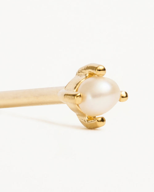Yellow Gold Vermeil Moonlight Pearl Stud Earrings