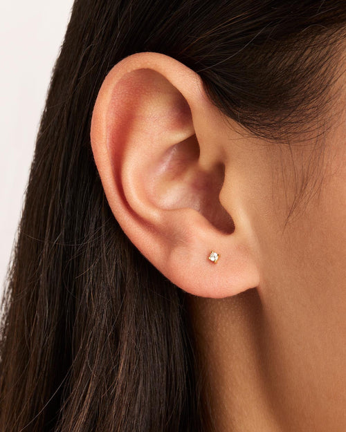 Yellow Gold Vermeil Pure Light Stud Earrings