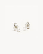 White Gold Vermeil Pure Light Stud Earrings