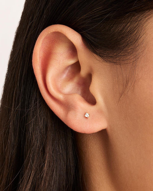 White Gold Vermeil Pure Light Stud Earrings