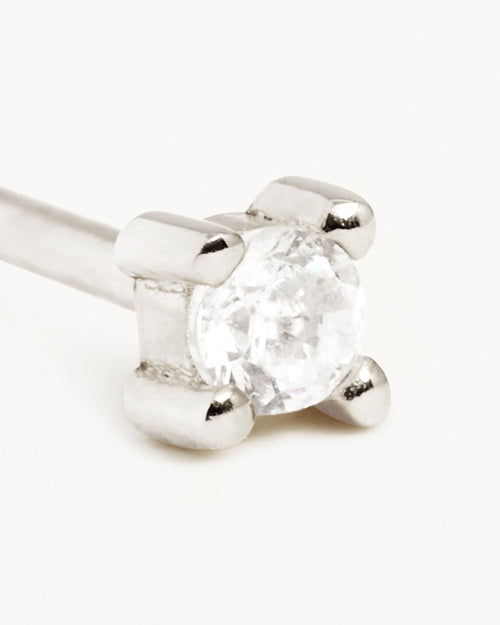 White Gold Vermeil Pure Light Stud Earrings