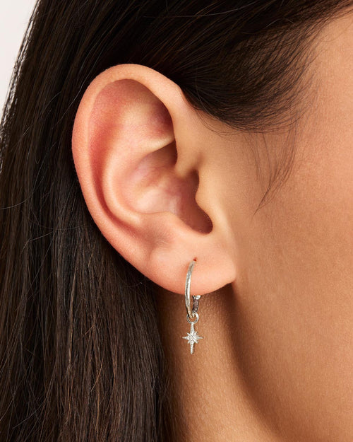 White Gold Vermeil Starlight Hoops