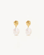 Yellow Gold Vermeil Endless Grace Pearl Drop Earrings