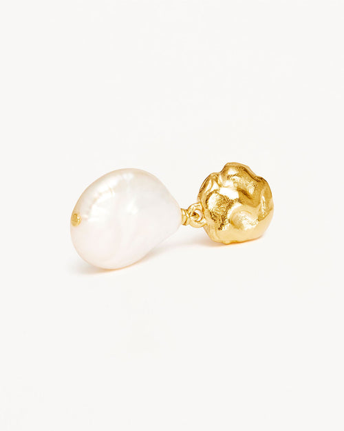Yellow Gold Vermeil Endless Grace Pearl Drop Earrings