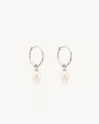 White Gold Vermeil Live in Peace Hoop Earrings