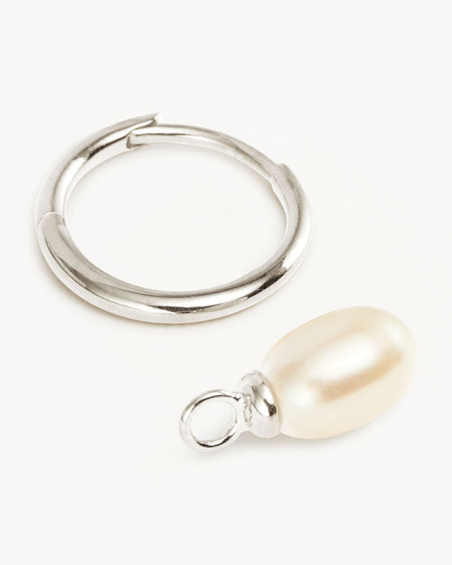 White Gold Vermeil Live in Peace Hoop Earrings