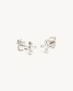 White Gold Vermeil Live in Light Stud Earrings