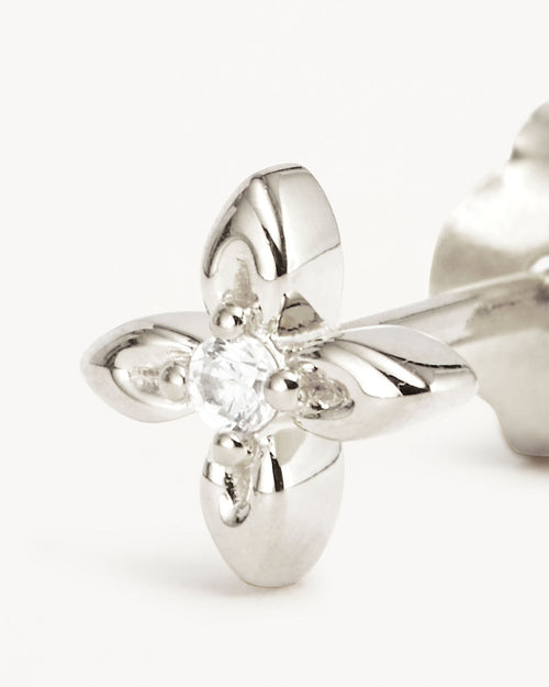 White Gold Vermeil Live in Light Stud Earrings