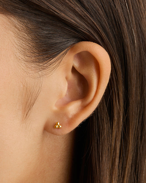 Yellow Gold Vermeil Karma Stud Earrings
