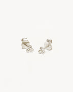 White Gold Vermeil Karma Stud Earrings