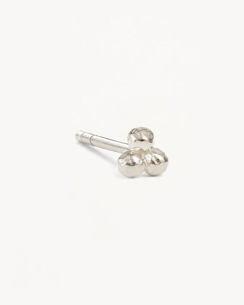White Gold Vermeil Karma Stud Earrings