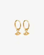 Yellow Gold Vermeil I am Protected Hoops